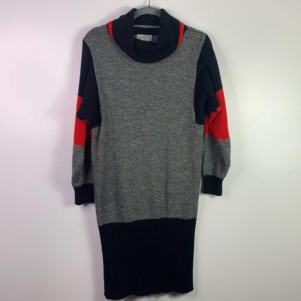 VTG Dressy Tessy Color Block Sweater Dress M